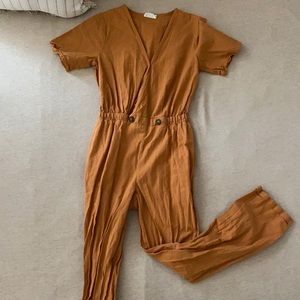 caramel brown jump suit